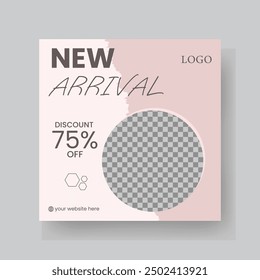 Fashion Sale Social Media Post Template. Fully Editable Instagram and Facebook Square Post Frame Puzzle Organic Sale Poster. Urban fashion social media post template.