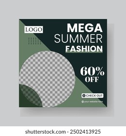 Fashion Sale Social Media Post Template. Fully Editable Instagram and Facebook Square Post Frame Puzzle Organic Sale Poster. Urban fashion social media post template.