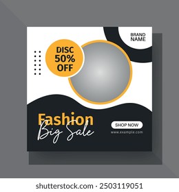 Fashion Sale Social Media Post Template. Fully Editable Instagram and Facebook Square Post Frame Puzzle Organic Sale Poster. Urban fashion social media post template.