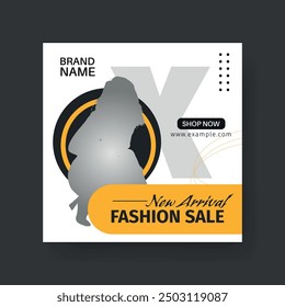 Fashion Sale Social Media Post Template. Fully Editable Instagram and Facebook Square Post Frame Puzzle Organic Sale Poster. Urban fashion social media post template.