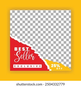 Fashion Sale Social Media Post Template. Fully Editable Instagram and Facebook Square Post Frame Puzzle Organic Sale Poster. Urban fashion social media post template.