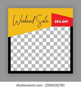 Fashion Sale Social Media Post Template. Fully Editable Instagram and Facebook Square Post Frame Puzzle Organic Sale Poster. Urban fashion social media post template.