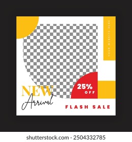 Fashion Sale Social Media Post Template. Fully Editable Instagram and Facebook Square Post Frame Puzzle Organic Sale Poster. Urban fashion social media post template.