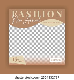 Fashion Sale Social Media Post Template. Fully Editable Instagram and Facebook Square Post Frame Puzzle Organic Sale Poster. Urban fashion social media post template.