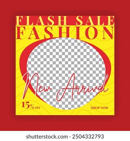 Fashion Sale Social Media Post Template. Fully Editable Instagram and Facebook Square Post Frame Puzzle Organic Sale Poster. Urban fashion social media post template.