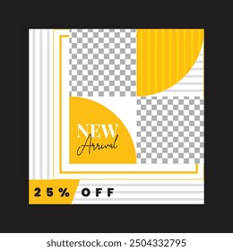 Fashion Sale Social Media Post Template. Fully Editable Instagram and Facebook Square Post Frame Puzzle Organic Sale Poster. Urban fashion social media post template.