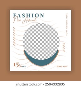 Fashion Sale Social Media Post Template. Fully Editable Instagram and Facebook Square Post Frame Puzzle Organic Sale Poster. Urban fashion social media post template.