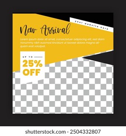 Fashion Sale Social Media Post Template. Fully Editable Instagram and Facebook Square Post Frame Puzzle Organic Sale Poster. Urban fashion social media post template.