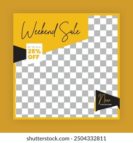 Fashion Sale Social Media Post Template. Fully Editable Instagram and Facebook Square Post Frame Puzzle Organic Sale Poster. Urban fashion social media post template.