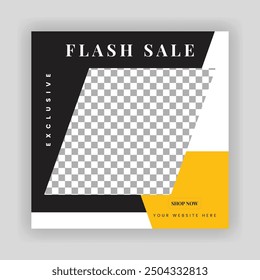 Fashion Sale Social Media Post Template. Fully Editable Instagram and Facebook Square Post Frame Puzzle Organic Sale Poster. Urban fashion social media post template.