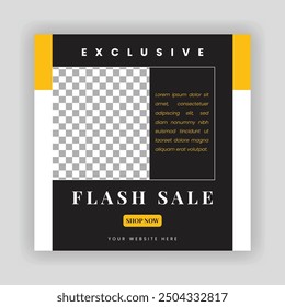 Fashion Sale Social Media Post Template. Fully Editable Instagram and Facebook Square Post Frame Puzzle Organic Sale Poster. Urban fashion social media post template.