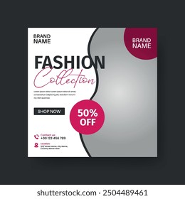 Fashion Sale Social Media Post Template. Fully Editable Instagram and Facebook Square Post Frame Puzzle Organic Sale Poster. Urban fashion social media post template.