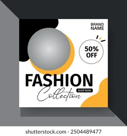 Fashion Sale Social Media Post Template. Fully Editable Instagram and Facebook Square Post Frame Puzzle Organic Sale Poster. Urban fashion social media post template.