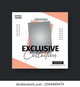 Fashion Sale Social Media Post Template. Fully Editable Instagram and Facebook Square Post Frame Puzzle Organic Sale Poster. Urban fashion social media post template.