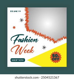 Fashion Sale Social Media Post Template. Fully Editable Instagram and Facebook Square Post Frame Puzzle Organic Sale Poster. Urban fashion social media post template.