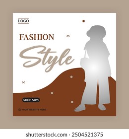 Fashion Sale Social Media Post Template. Fully Editable Instagram and Facebook Square Post Frame Puzzle Organic Sale Poster. Urban fashion social media post template.