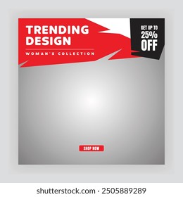 Fashion Sale Social Media Post Template. Fully Editable Instagram and Facebook Square Sale Poster. Urban fashion social media post template.