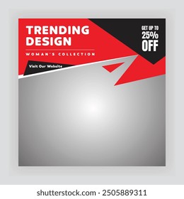 Fashion Sale Social Media Post Template. Fully Editable Instagram and Facebook Square Sale Poster. Urban fashion social media post template.