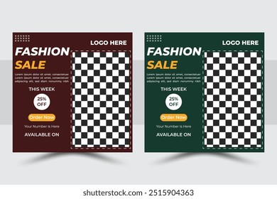 Fashion Sale Social Media Post Design Template 