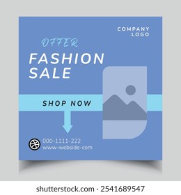 Fashion sale social media post template or sale poster template design, Fashion sale social media post template or sale poster template design set