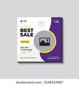 Fashion sale social media post design Instagram post template