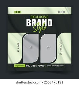 Fashion sale social media post template. Social media post template.