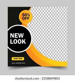Fashion sale social media post web banner design template. social media post. banner. fashion offer sale web banner design template