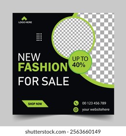 Fashion sale social media post web banner design template. social media post. banner. fashion offer sale web banner design template. 