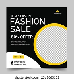 Fashion sale social media post web banner design template. social media post. banner. fashion offer sale web banner design template. 