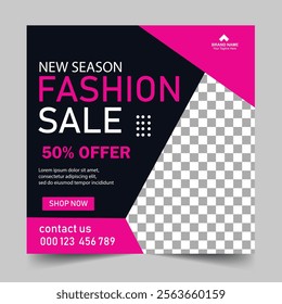 Fashion sale social media post web banner design template. social media post. banner. fashion offer sale web banner design template. 