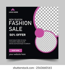 Fashion sale social media post web banner design template. social media post. banner. fashion offer sale web banner design template. 