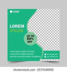 Fashion sale social media post or web banner template design with abstract luxury background, logo and icon. Summer or winter modern style woman dress business online marketing poster