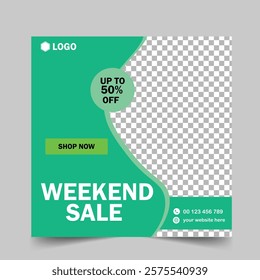 Fashion sale social media post or web banner template design with abstract luxury background, logo and icon. Summer or winter modern style woman dress business online marketing poster