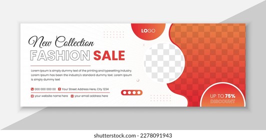 fashion sale social media web banner flyer and facebook cover design template