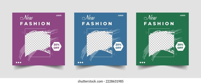 Fashion sale social medial post template design