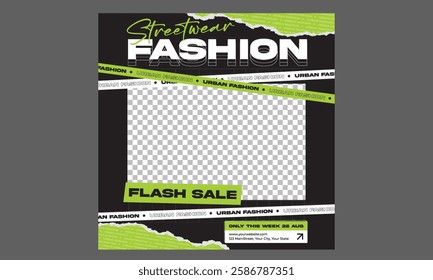 Fashion Sale Socials Media. Advertising banner for social media mobile app. Sale and discount backgrounds set. Vector design template.