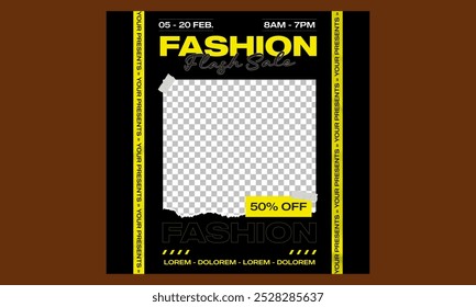 Fashion Sale Socials Media. Banner sale poster. Promotion flyer, discount voucher template special offer market brochure.