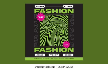 Fashion Sale Socials Media. Element for graphic design - ad, poster, flyer, tag, coupon, card. Vector illustration.