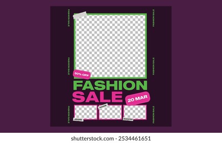 Fashion Sale Socials Media. Illustration for Banner, Flyer, Invitation, Brochure, Poster