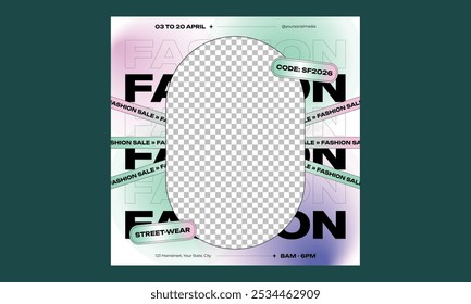 Venda de Moda Socials Media. Ilustração para banner, folheto, convite, cartaz