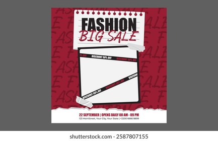 Fashion Sale Socials Media. Modern promotion square web banner for social media mobile apps. Elegant sale and discount promo backgrounds with abstract pattern. Email ad newsletter layouts.