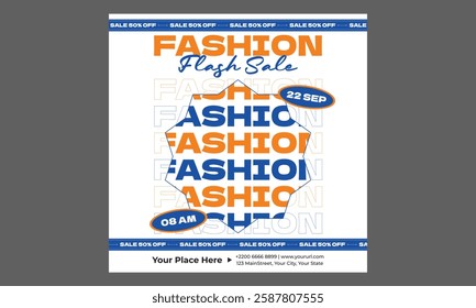 Fashion Sale Socials Media. Modern promotion square web banner for social media mobile apps. Elegant sale and discount promo backgrounds with abstract pattern. Email ad newsletter layouts.