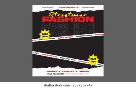 Fashion Sale Socials Media. Modern promotion square web banner for social media mobile apps. Elegant sale and discount promo backgrounds with abstract pattern. Email ad newsletter layouts.