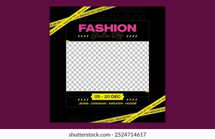 Fashion Sale Socials Media. Vector illustration. 