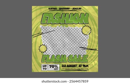 Fashion Sale Socials Media. Vector illustration. Poster, Banner, Flyer, Template. Social Media Post.