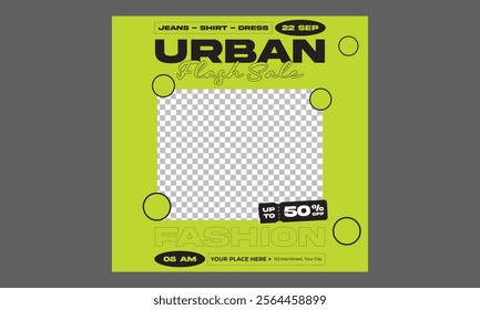 Fashion Sale Socials Media. Vector illustration. Poster, Banner, Flyer, Template. Social Media Post.