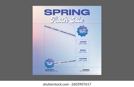 Fashion Sale Socials Media. Vector illustration with photo college
