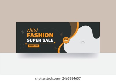 Fashion sale special banner Facebook cover promotion background template