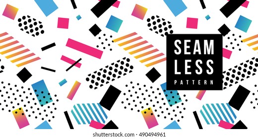 Fashion Sale and special offer seamless pattern for online shopping. Vector for website and mobile, posters, email and newsletter designs, ads, promotional material. Geometric colorful background