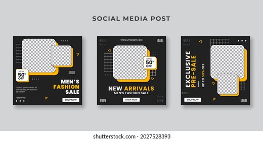 Fashion sale square banner for social media post template